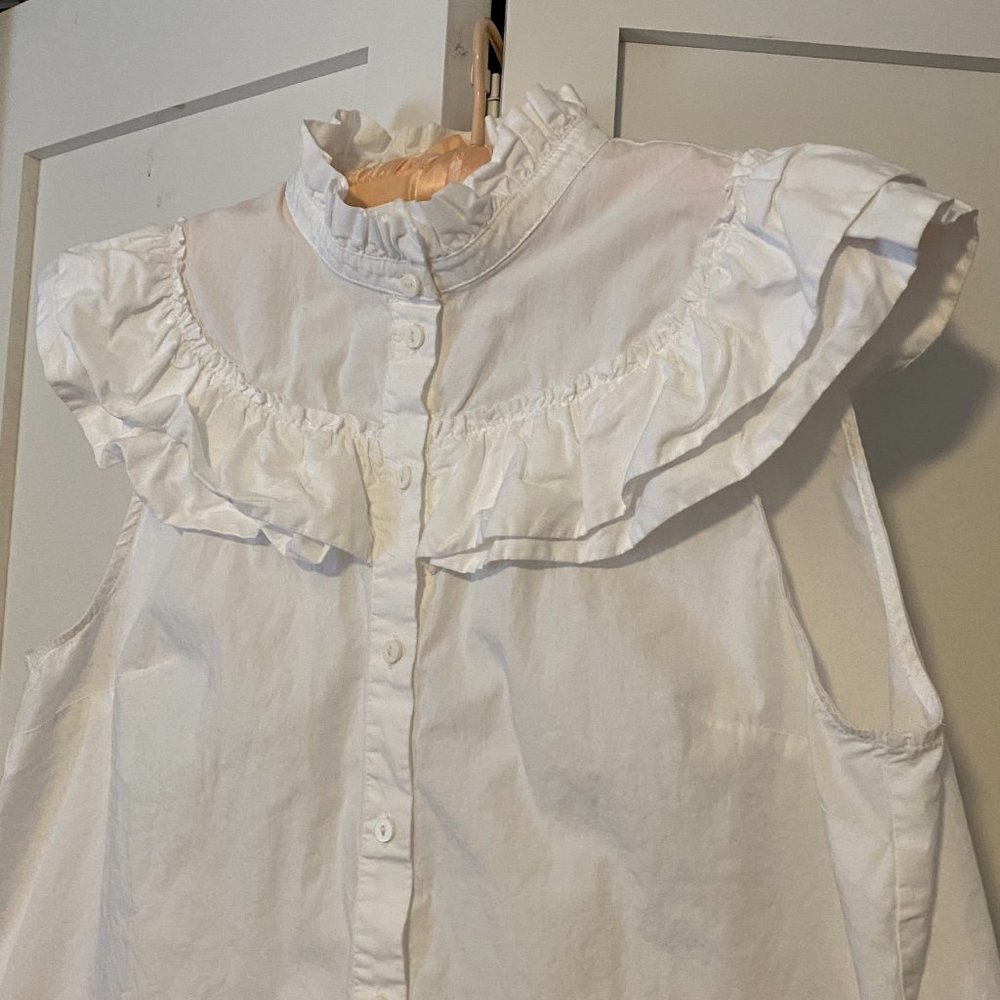 H&M Ruffle High Neck Collared Shirt - Picture 2 of 5